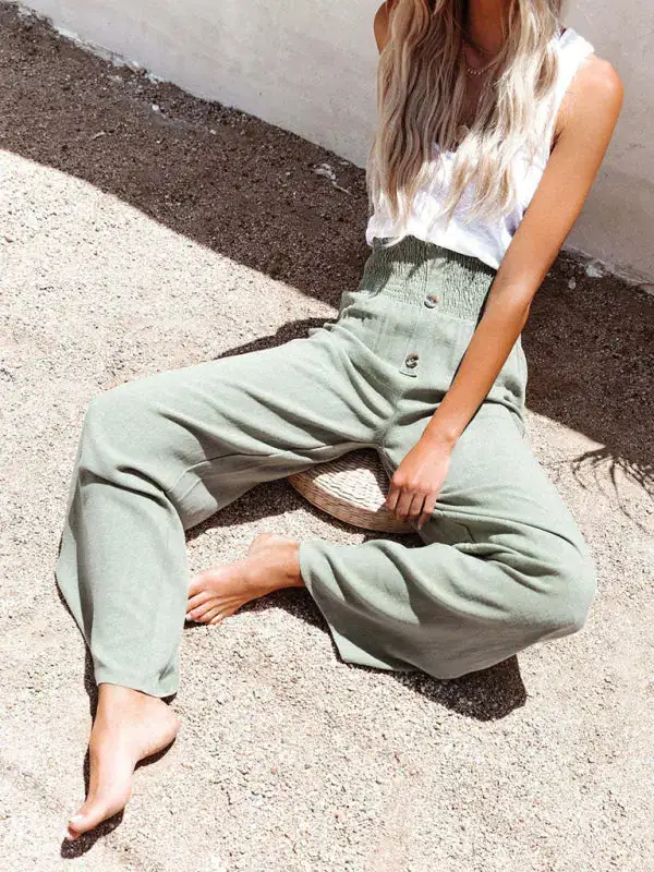 Trousers Pure Linen Loose Wide Leg Pants