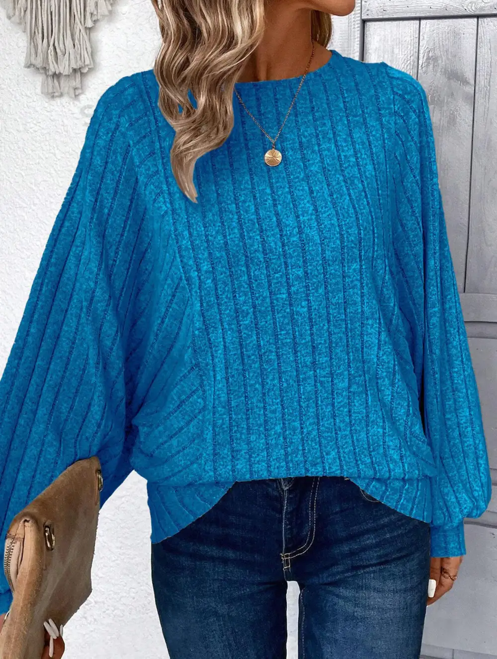Plus Size Lantern Sleeve Top
