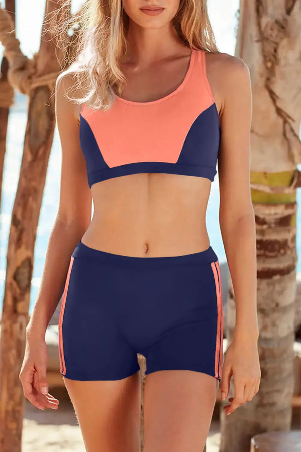 Swimwear Solid Colorblock Bodycom Party Bikinis