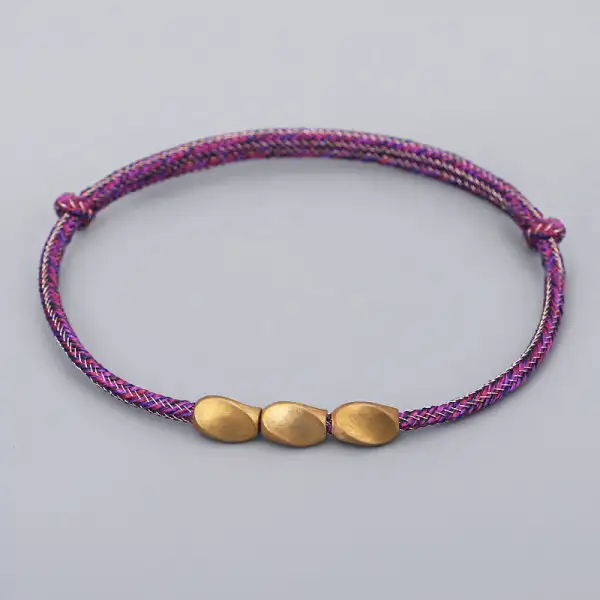 Multiple Colors String Copper Beads Bracelet