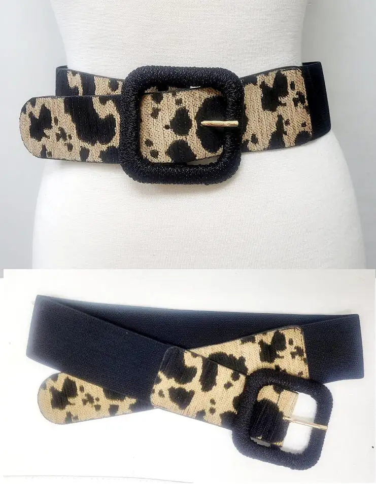 Modern Leopard Print Stretch Waist Belt