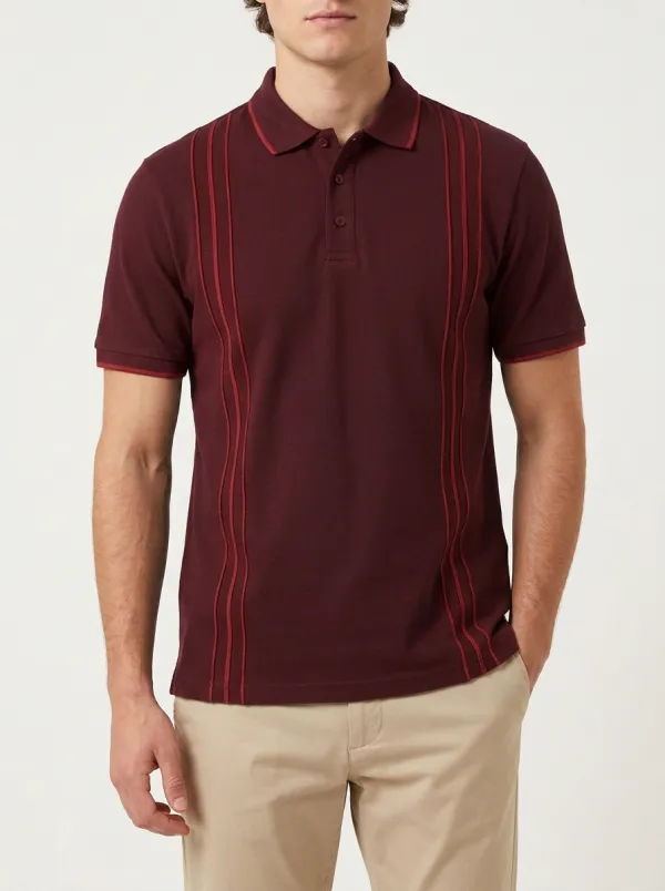 Men's Classic Weekend Vertical Stripe Printed Polo Shirt