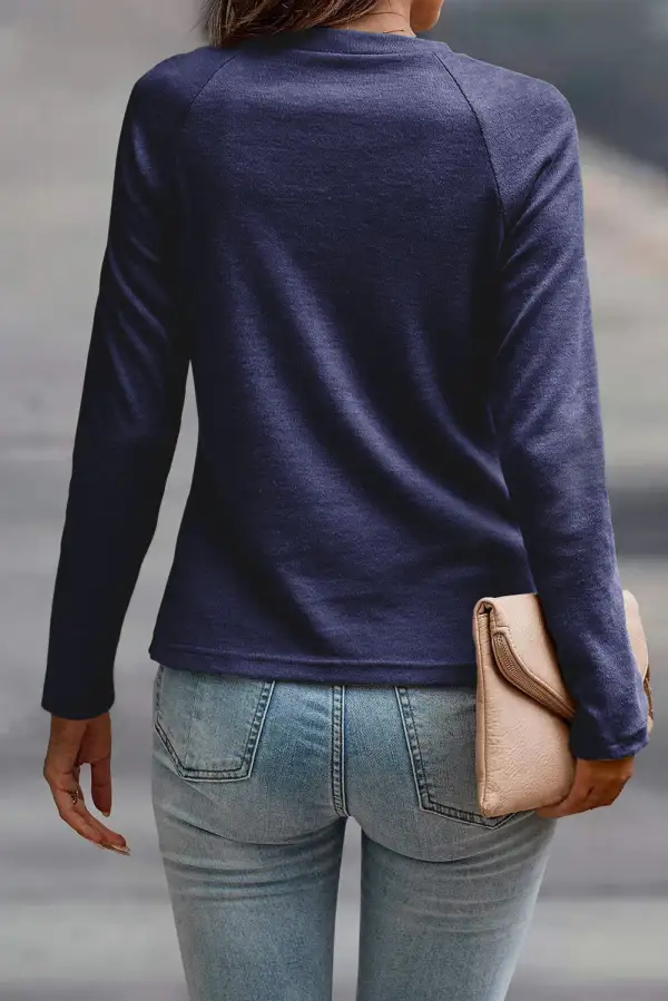 Women's Solid Long Sleeve Raglan Sleeve Top