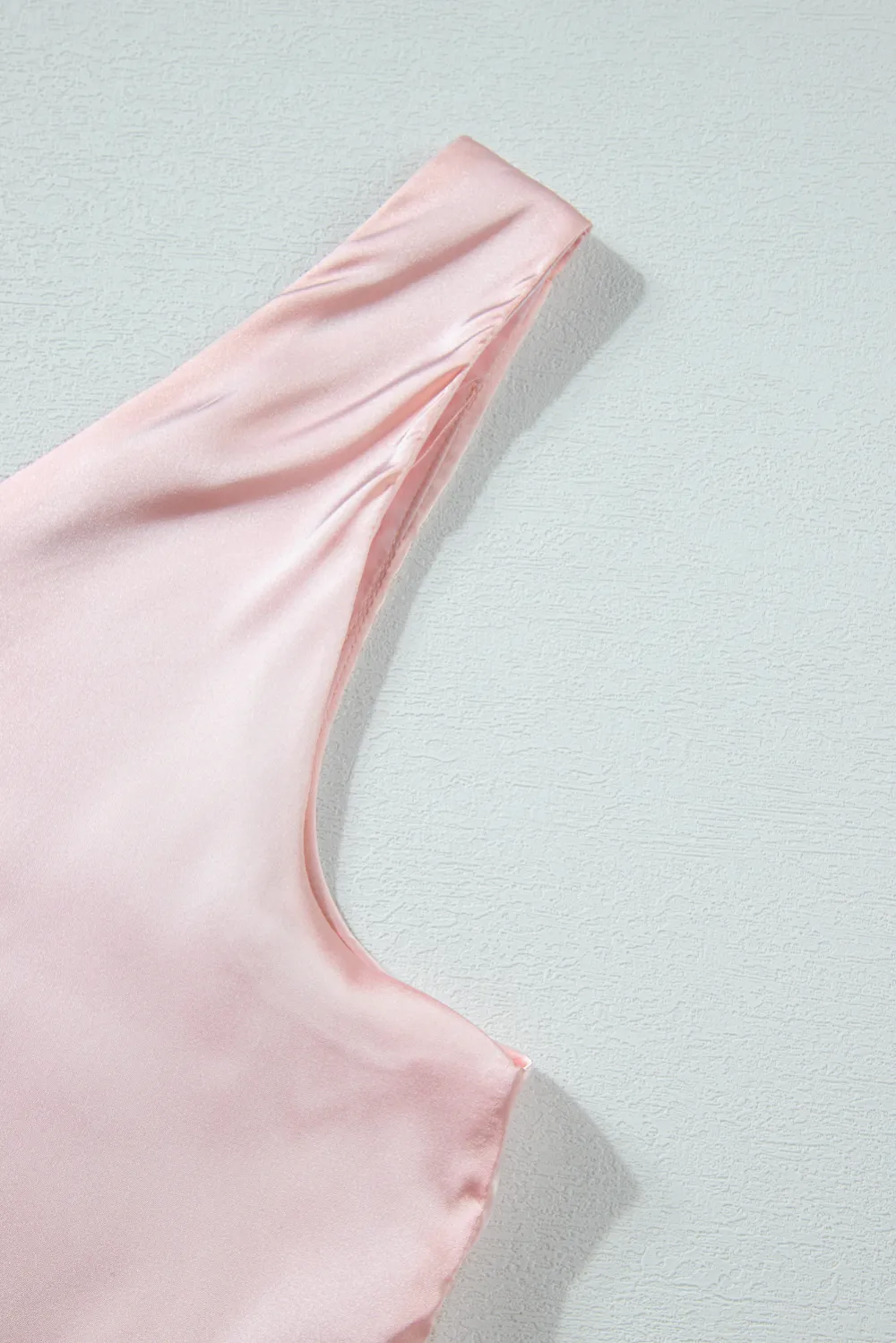 Pink Deep V Neck Loose Tank Top