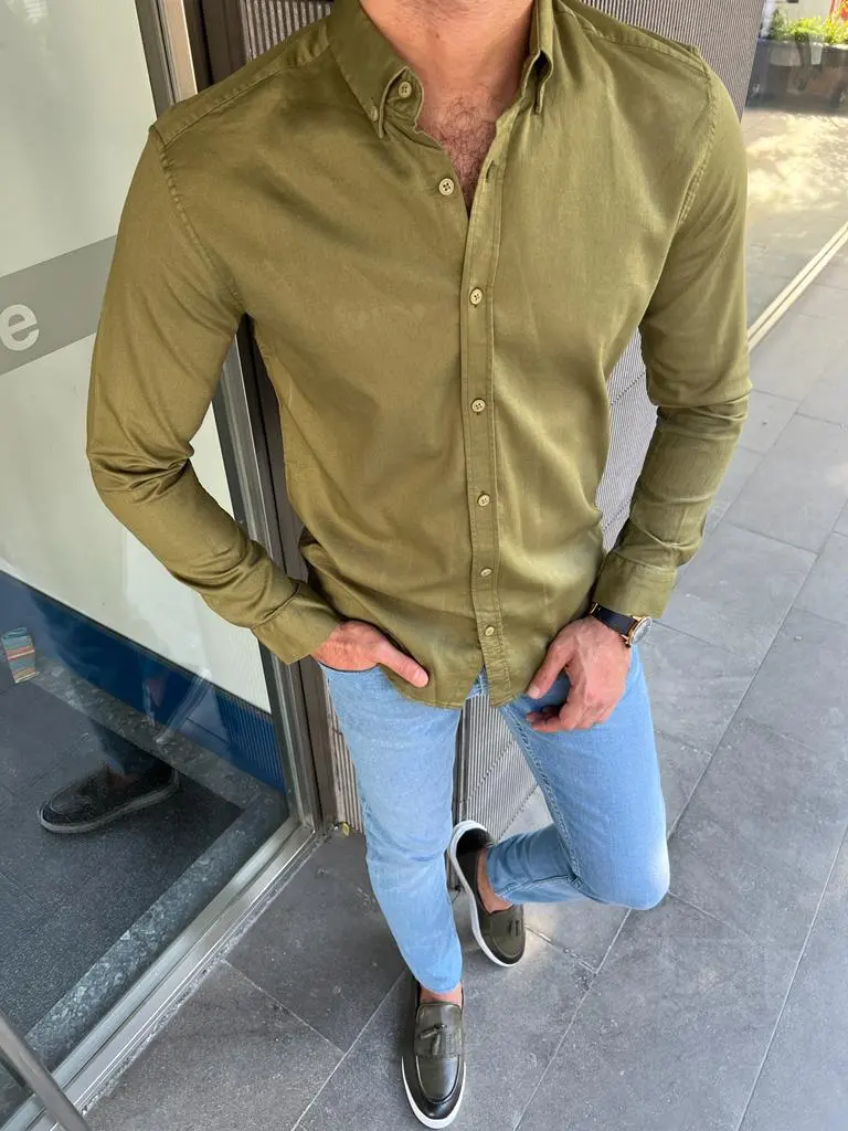 Casual Slim Fit Cotton Casual Shirt