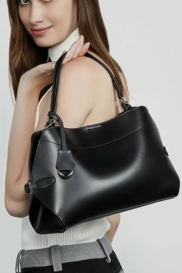 Genuine Leather Satchel Bag – Chic Soft-Structured Handbag for Everyday Elegance
