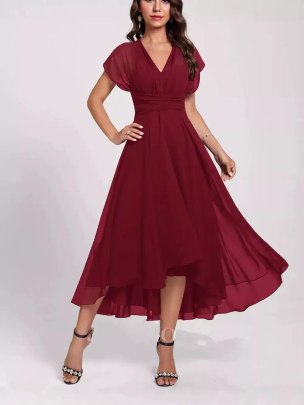 Elegant A Line Midi Dress