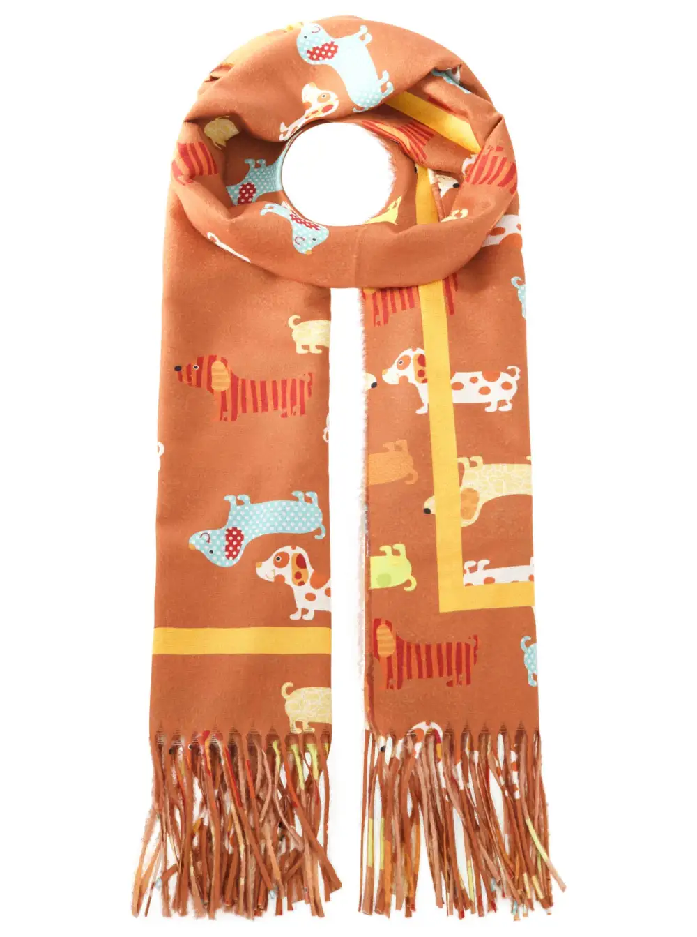 Relaxed Heart Pattern Dachshund Graphic Fashion Scarf