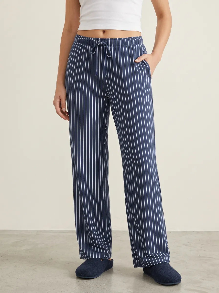 Soft Look Straight Leg Relaxed Sleep Pants