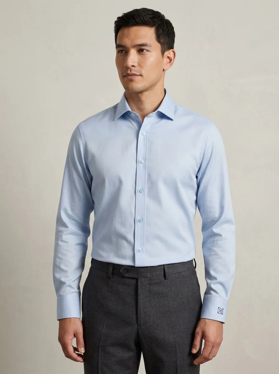 Men's Non-Iron Cotton Light Blue Formal Shirt