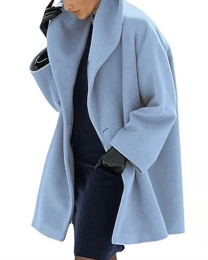 Melarey Solid One Button Loose Coat (7 Colors)