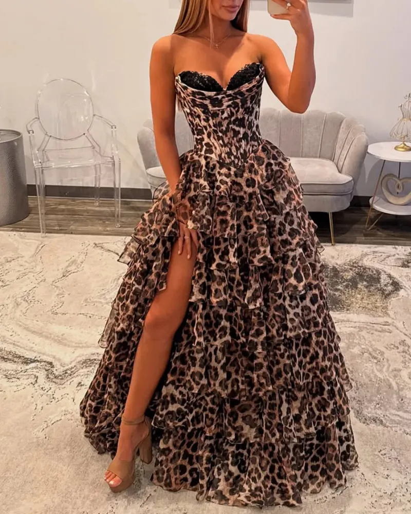 Sleeveless Ruffled Tiered Maxi Tie Detail Dress