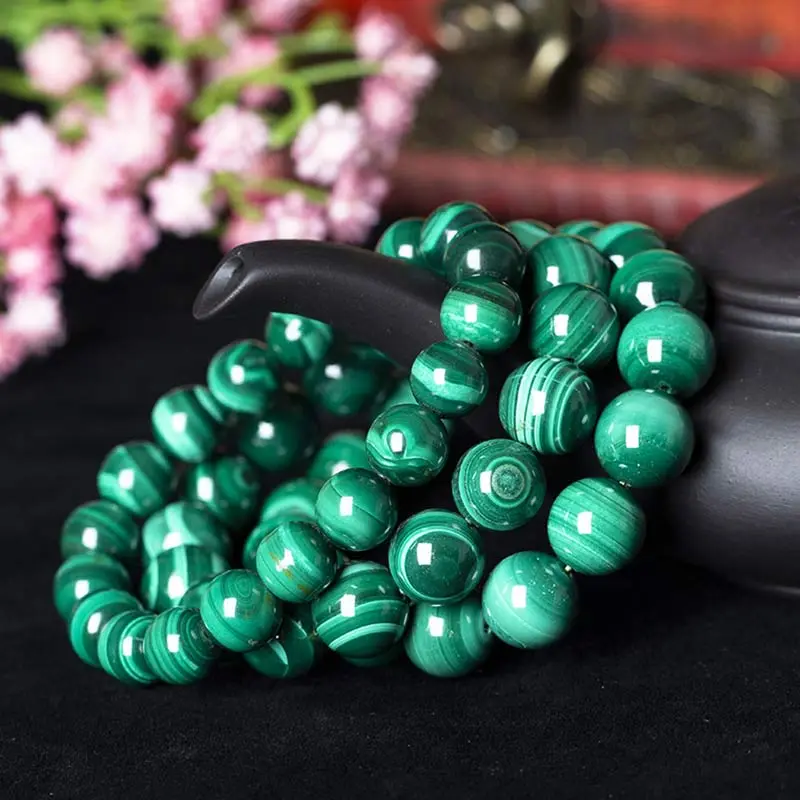Refined Natural Malachite Mala Bracelet