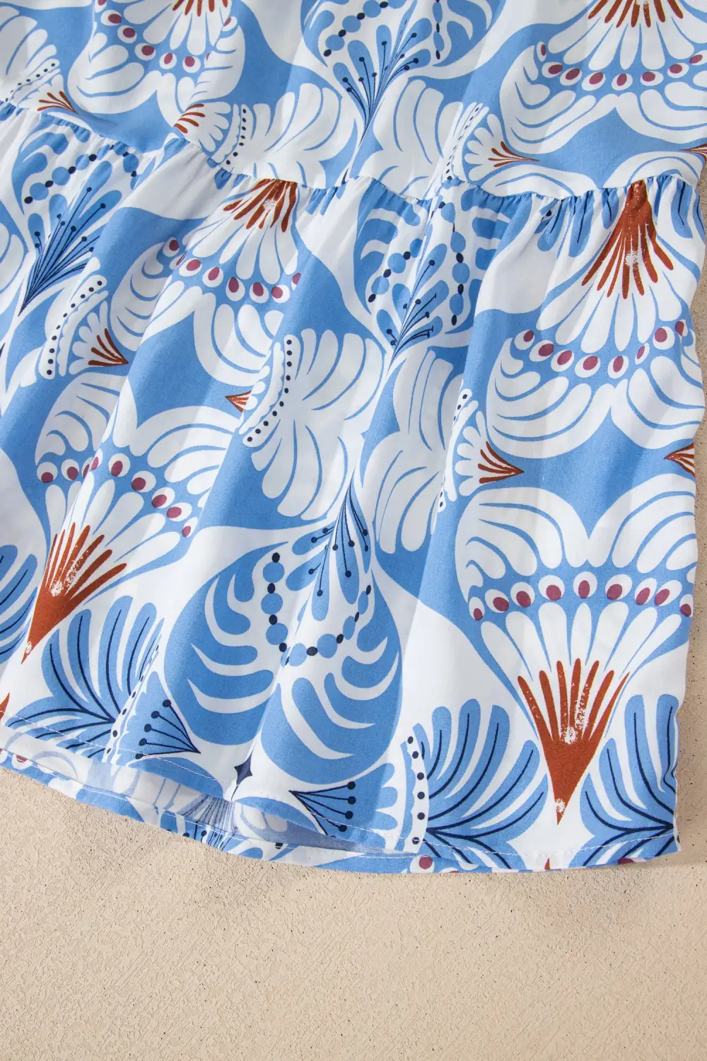 Soft Touch Printed Flutter Sleeve Dress