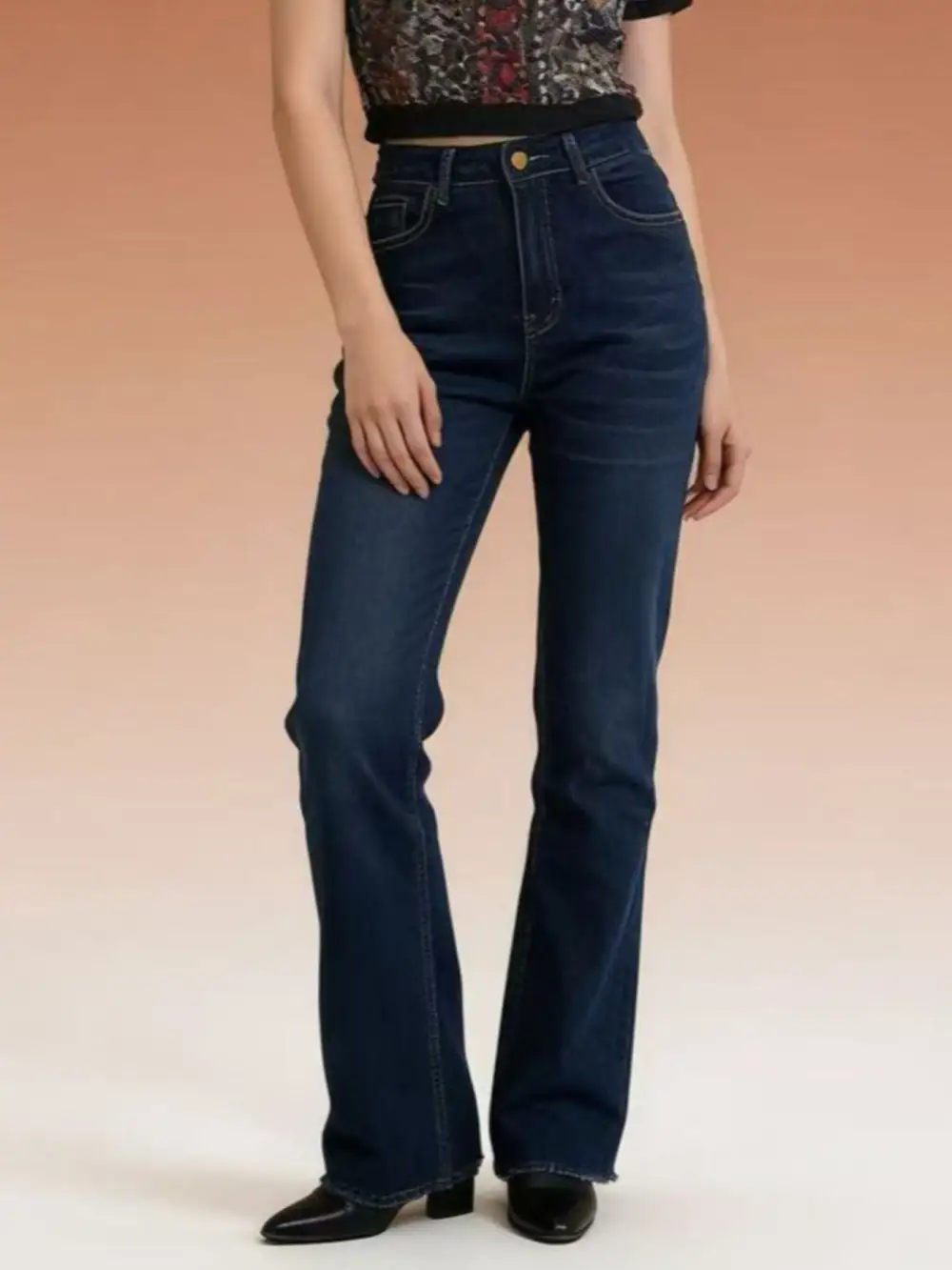 Classic High-Waisted Bootcut Jeans