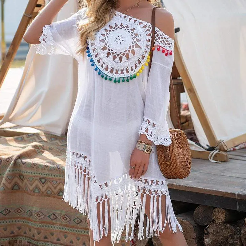 Relaxed Tassel Cover Up