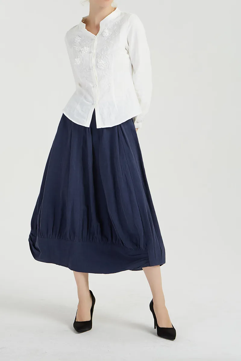 Linen Midi Skirt