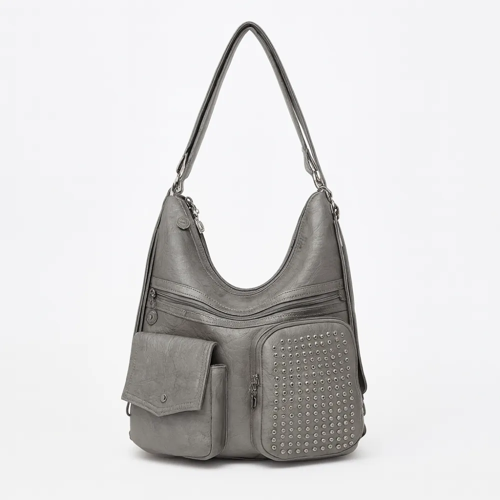 Leather Compact Casual Backpack