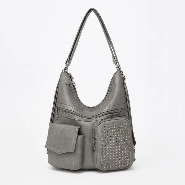 Leather Compact Casual Backpack