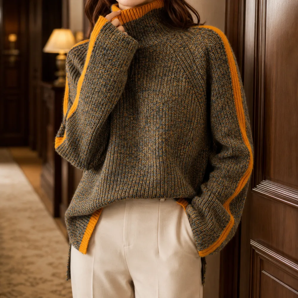 Contrast Knit Sweater