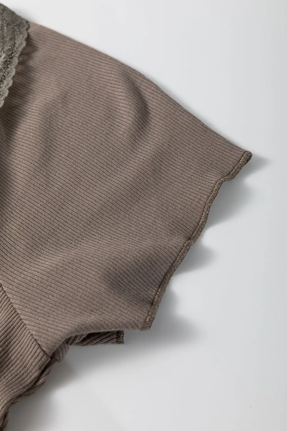 Dark Brown Lace Splicing Criss