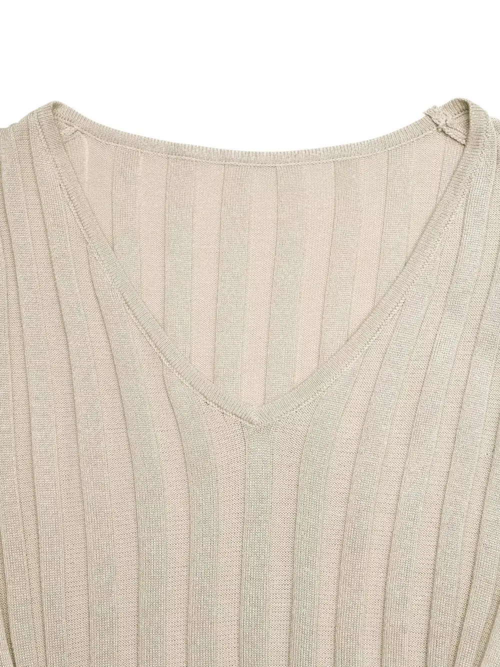 Ribbed Knit V Neck Maxi Dress