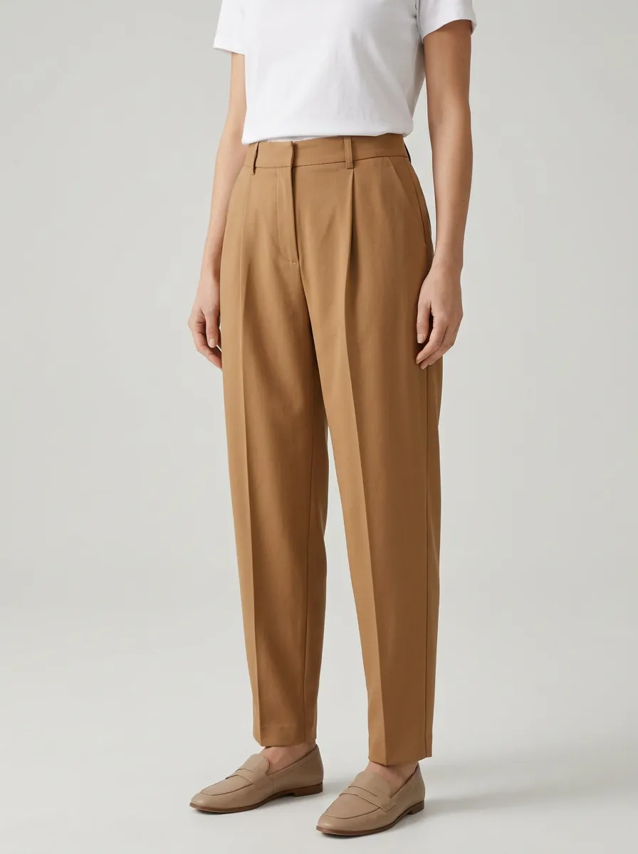 Women's Tapered Pleated Tailored Trousers