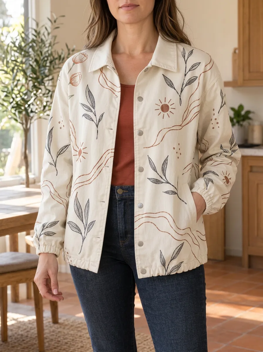 Women's Relaxed Boho Botanical Sun Jacket