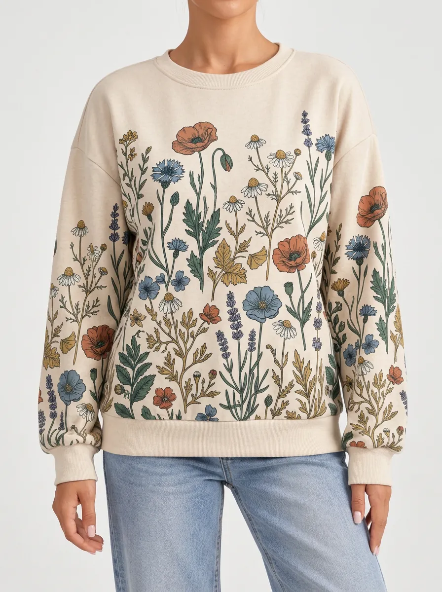 Women's Wildflower Patterned Sweatshirt