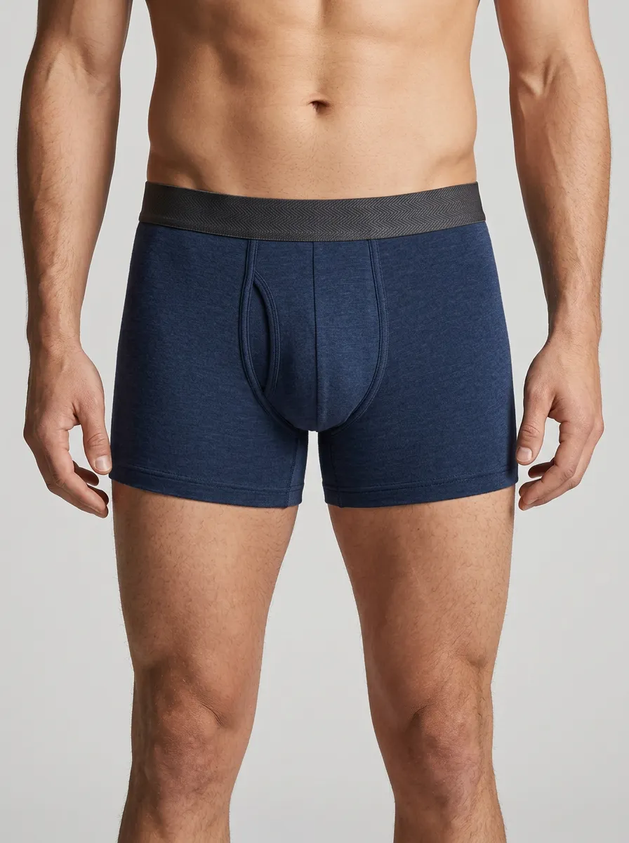 Men's Heathered Cotton Boxer Briefs