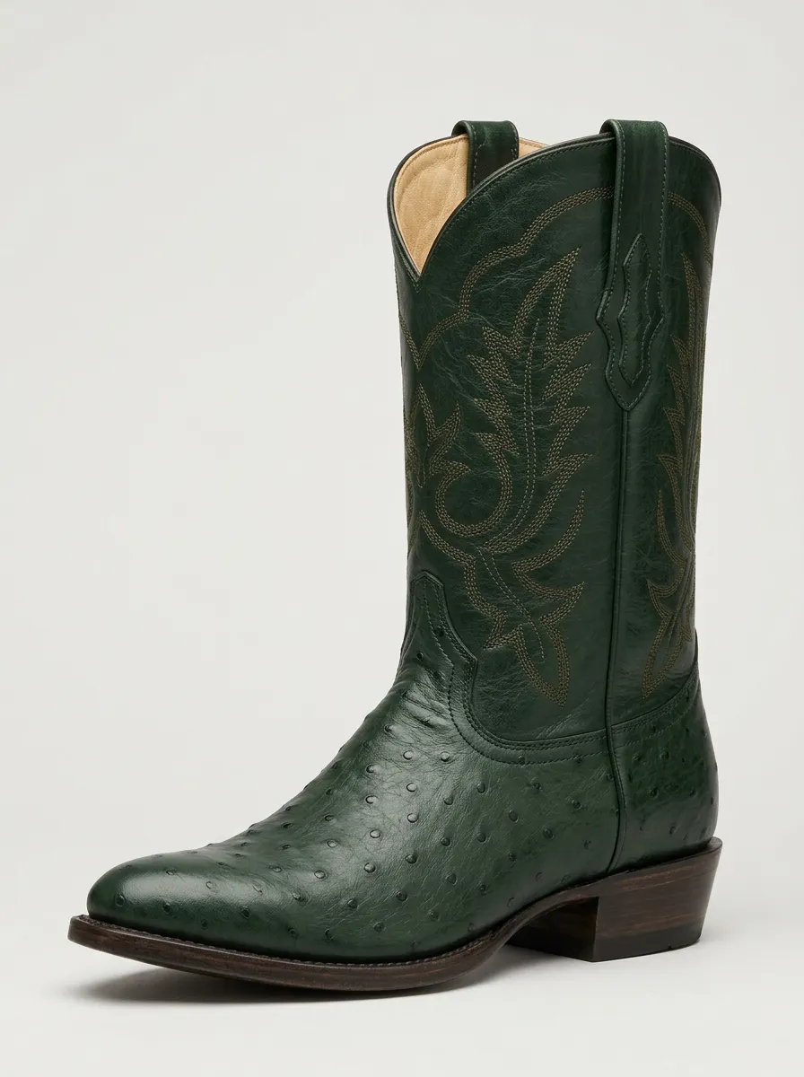 Men's Quilled-Texture Tapered-Toe Western Boots