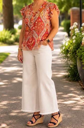Floral Printed Button Down Top