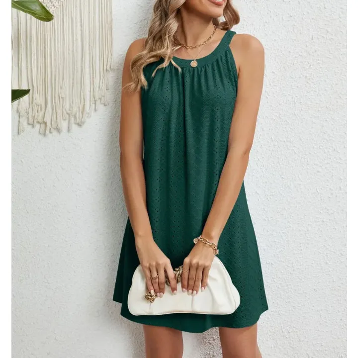 Easy Everyday Round Neck Sleeveless Mini Dress
