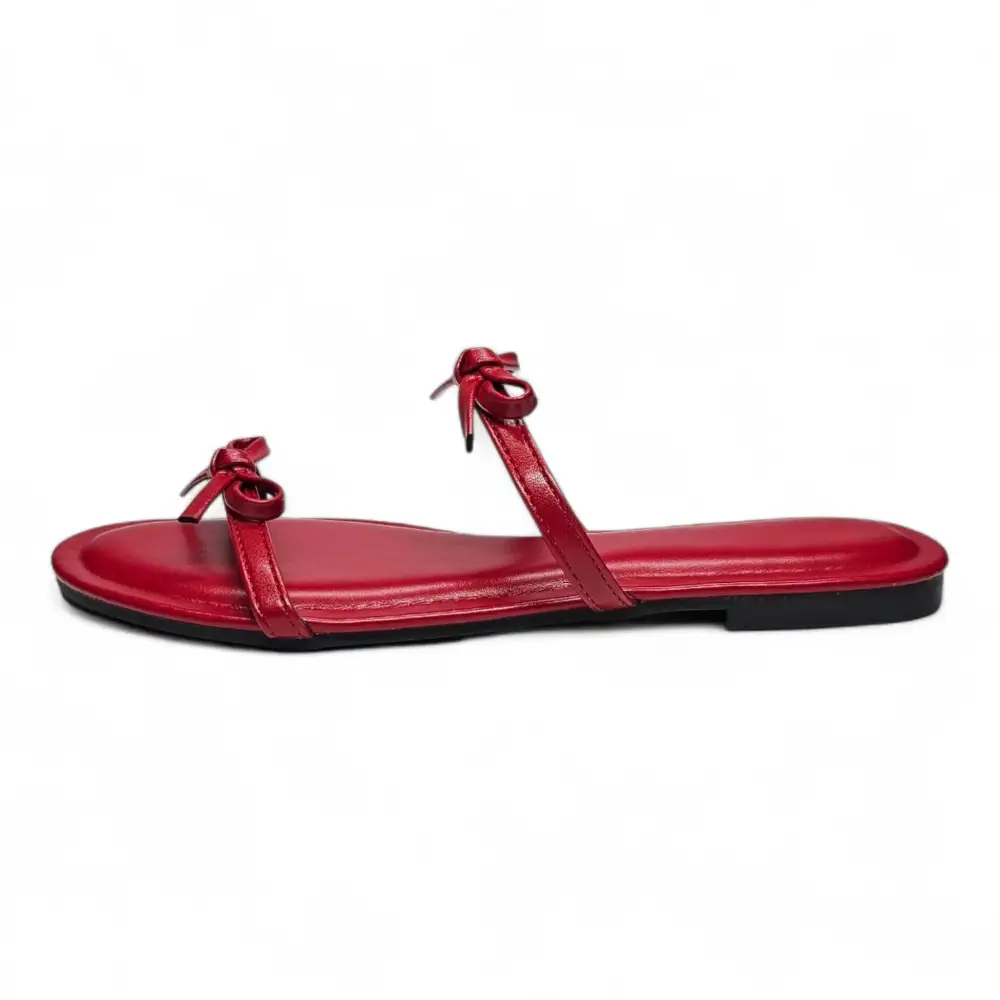 Wallet Double Bow Strap Slide Sandal