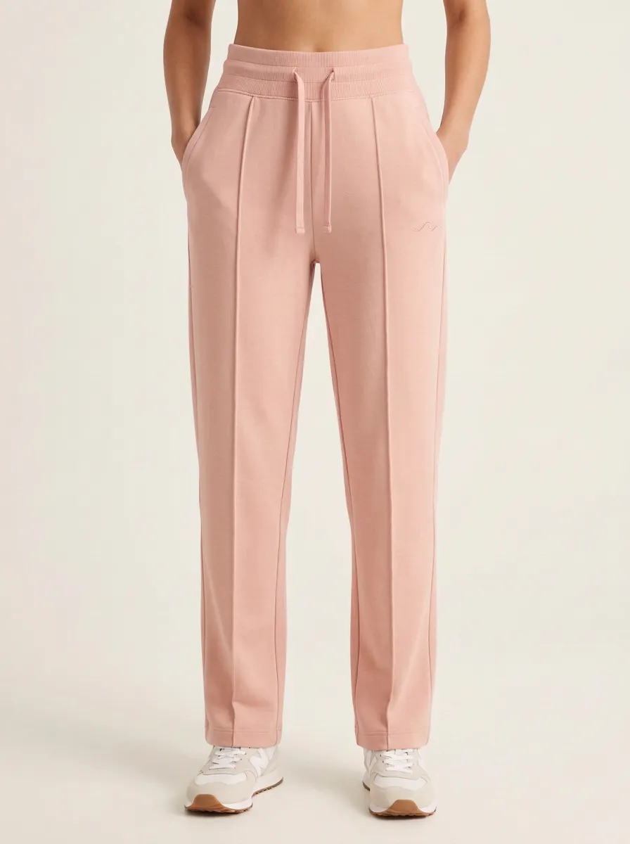 Women's Minimalist Beige Solid Color Drawstring Jogger Pants
