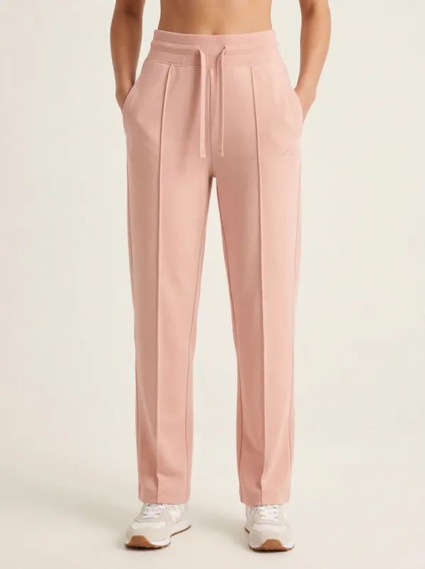 Women's Minimalist Beige Solid Color Drawstring Jogger Pants