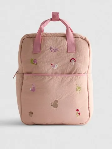 Embroidered Padded Backpack