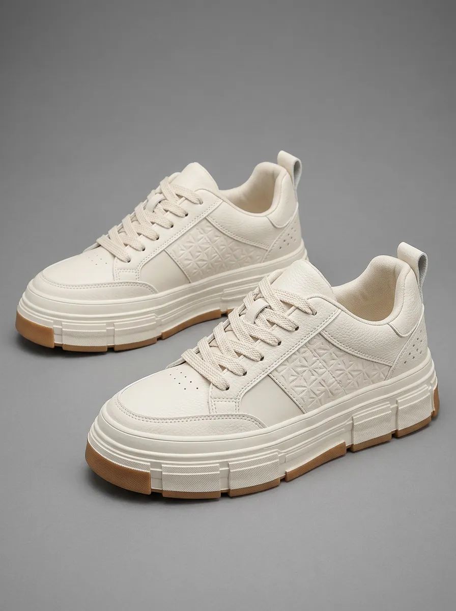 Men's Urban Geometric Pattern Embossed Printed Sneakers