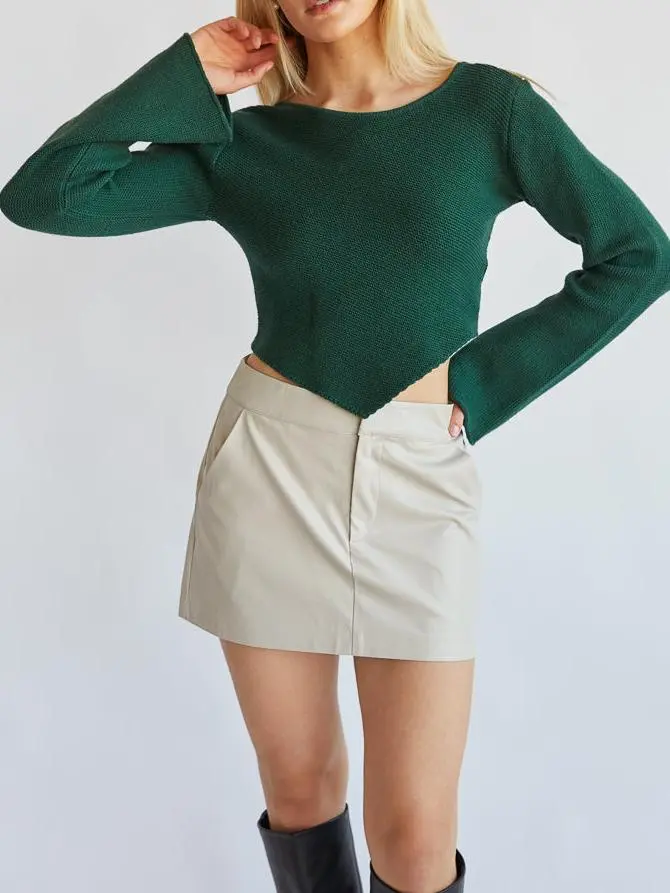 Open Back Sweater Top