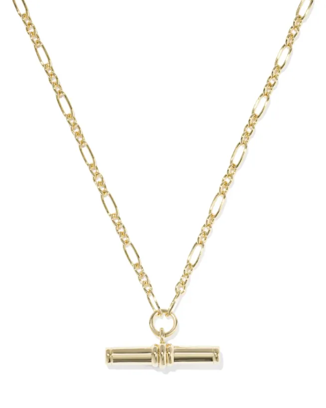 Metal T Bar Short Pendant Necklace