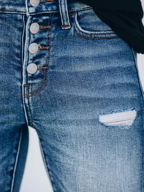 Denim Slim Ripped High Stretch Trousers Pants