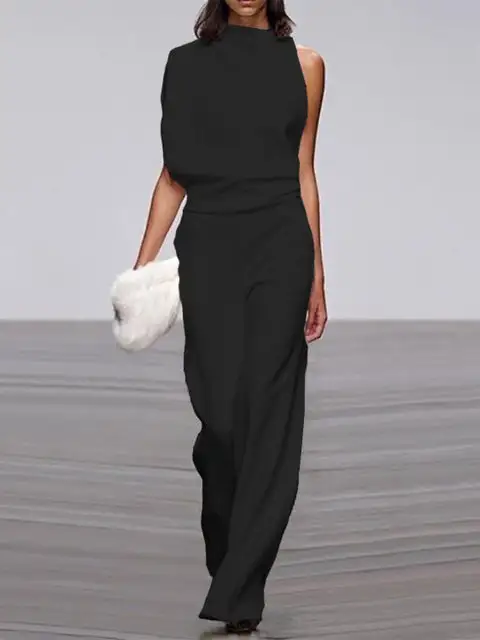 Layered Halter Neck Jumpsuit