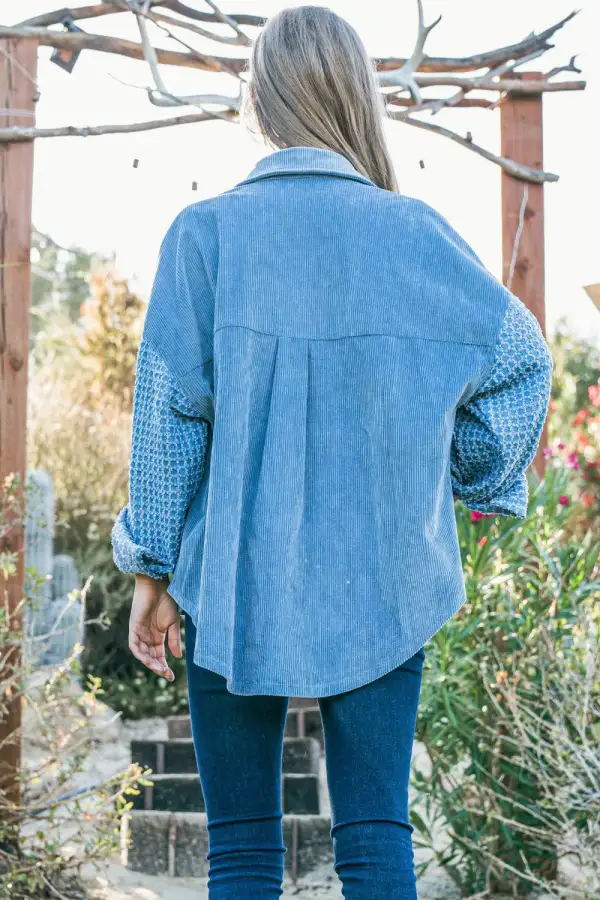 Button-Down Corduroy Cotton Pocketed Jacket