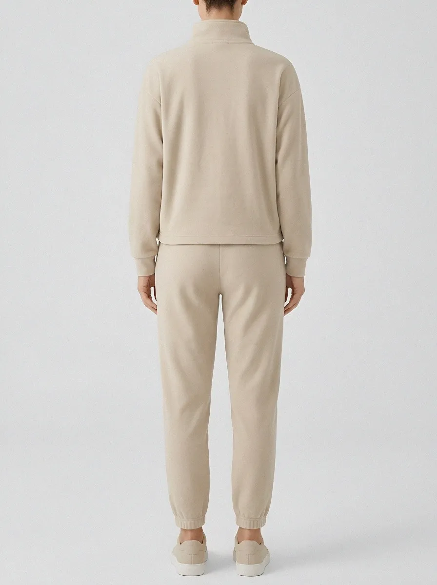 Women's Classic Quarter-Zip Warm Pullover Jogger Set