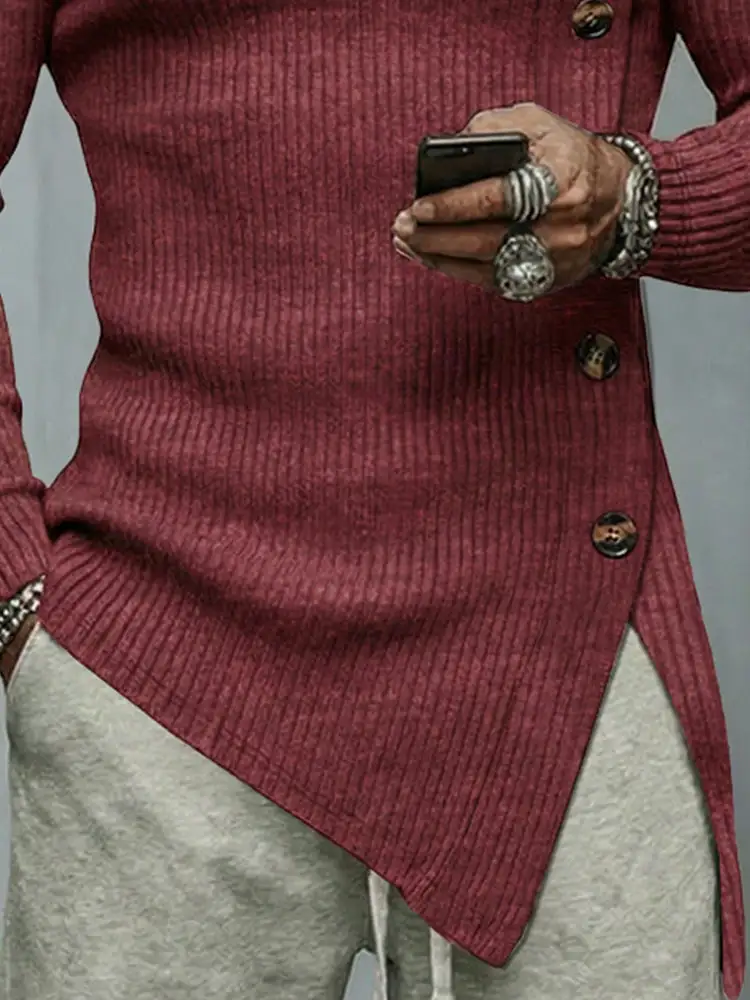 Shawl Collar Asymmetric Sweater