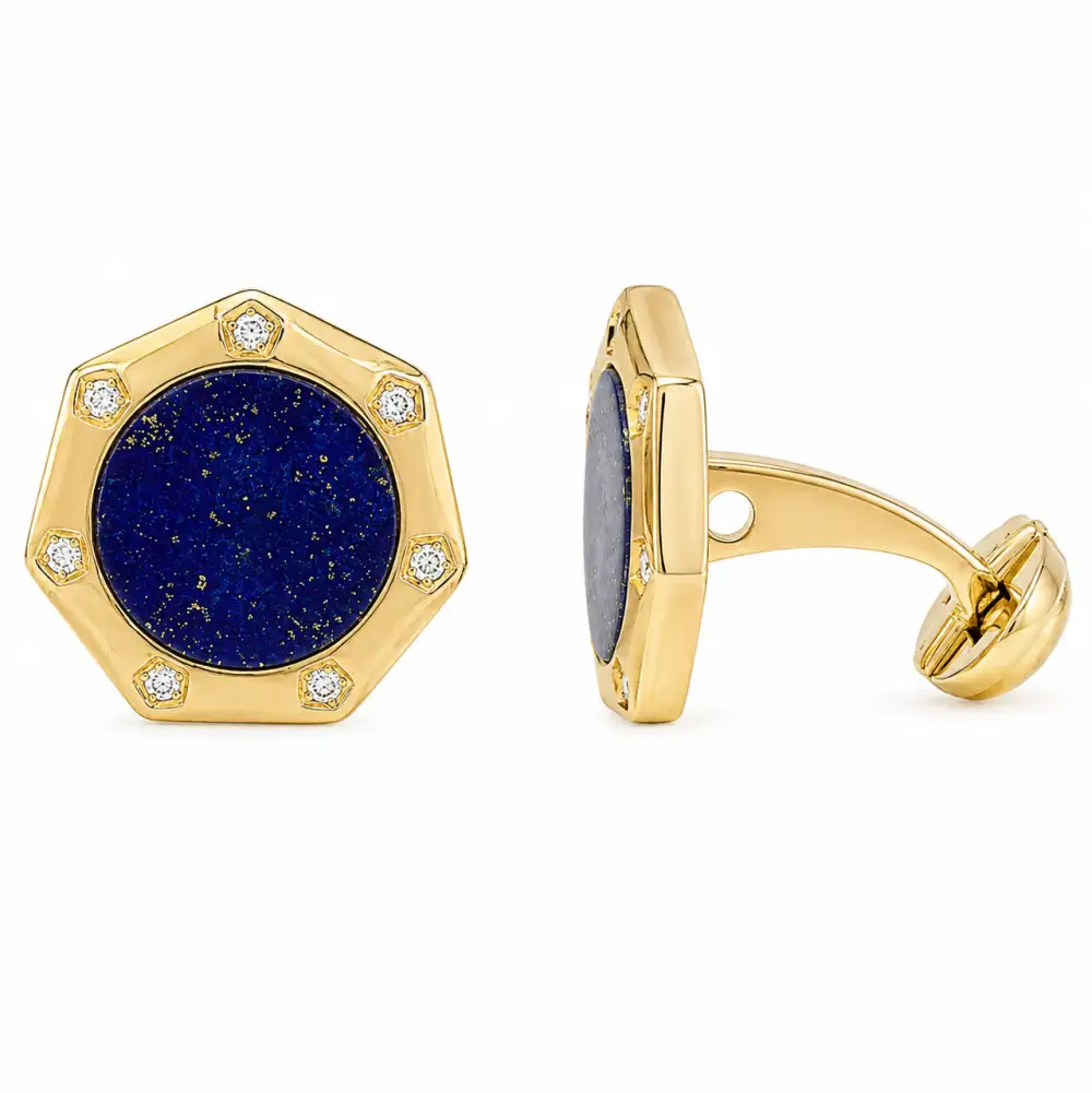 Classic Diamond Lapis Cufflinks