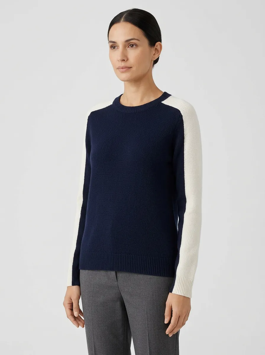Women's and Colorblock Crewneck Sweater