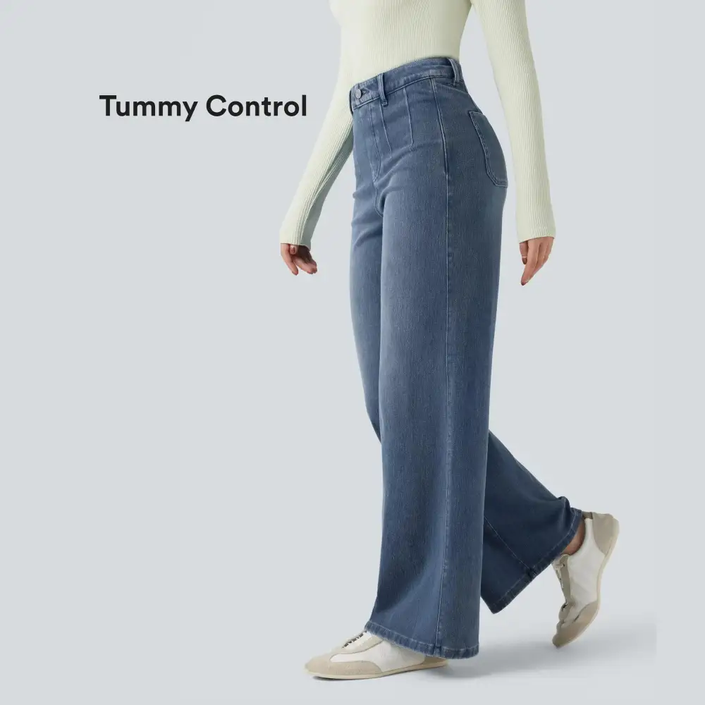 ⏰ TODAY ONLY - High Waisted Tummy Control Wide Leg Jeans