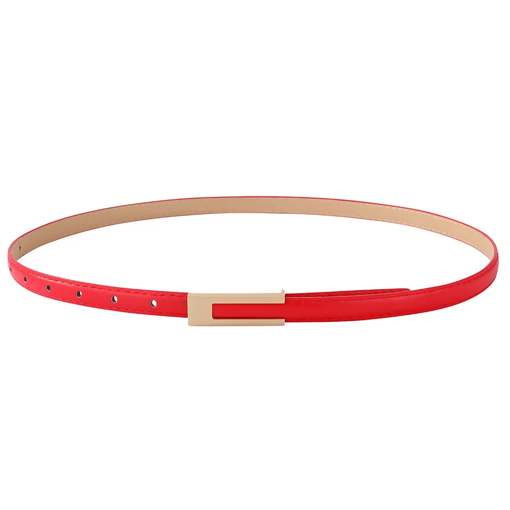 This slim women’s belt is made for the outfits you already love.  The sleek G-shaped metal buckle adds just the right amount of sophistication, while the narrow strap creates a clean, feminine silhouette without overpowering your look.