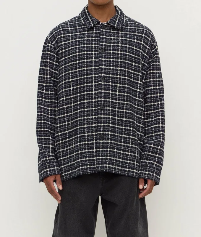 Navy & Cream Check Cotton Shirt